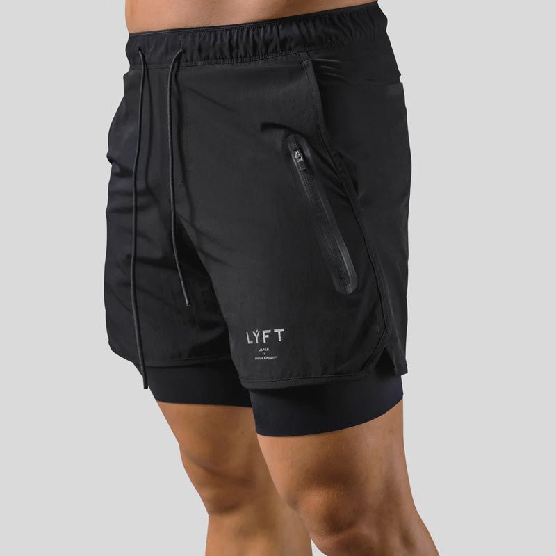 "Herren 2-in-1 Sportshorts; enganliegende Kompressionshose & luftige Außenshorts, ideal für Komfort & Bewegungsfreiheit"