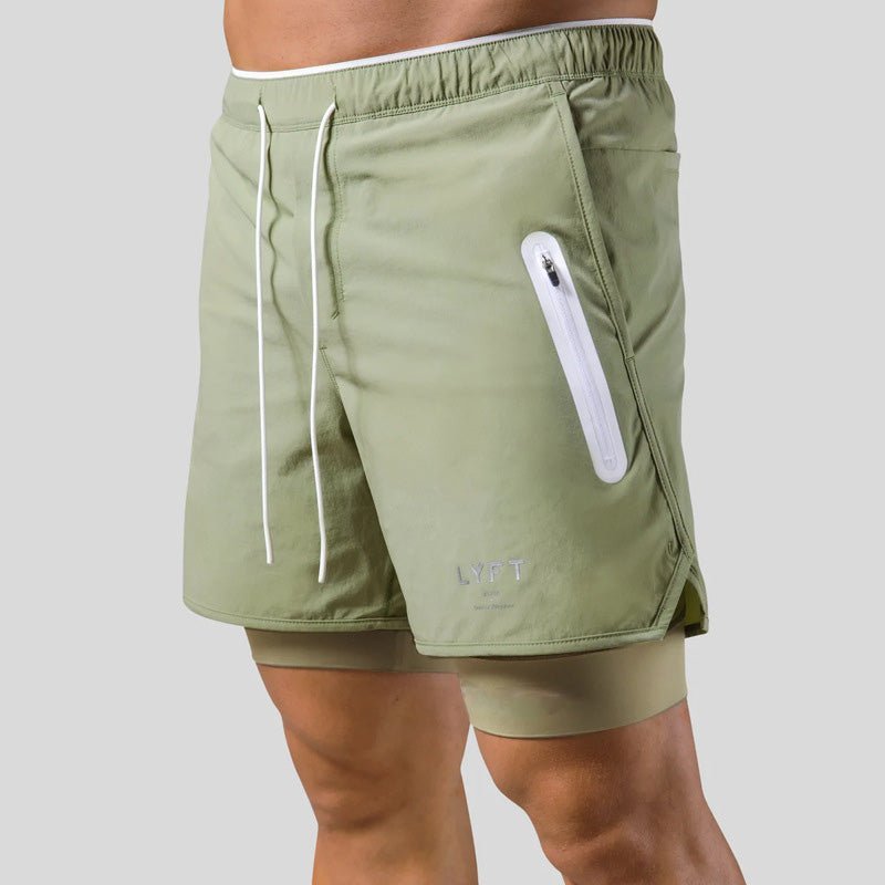 "Herren 2-in-1 Sportshorts; enganliegende Kompressionshose & luftige Außenshorts, ideal für Komfort & Bewegungsfreiheit"