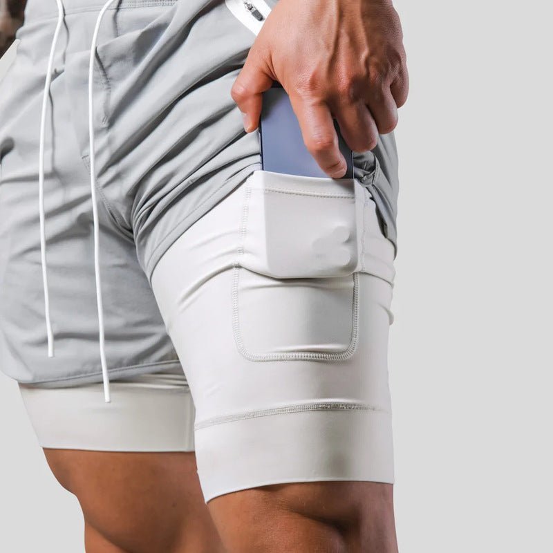 "Herren 2-in-1 Sportshorts; enganliegende Kompressionshose & luftige Außenshorts, ideal für Komfort & Bewegungsfreiheit"