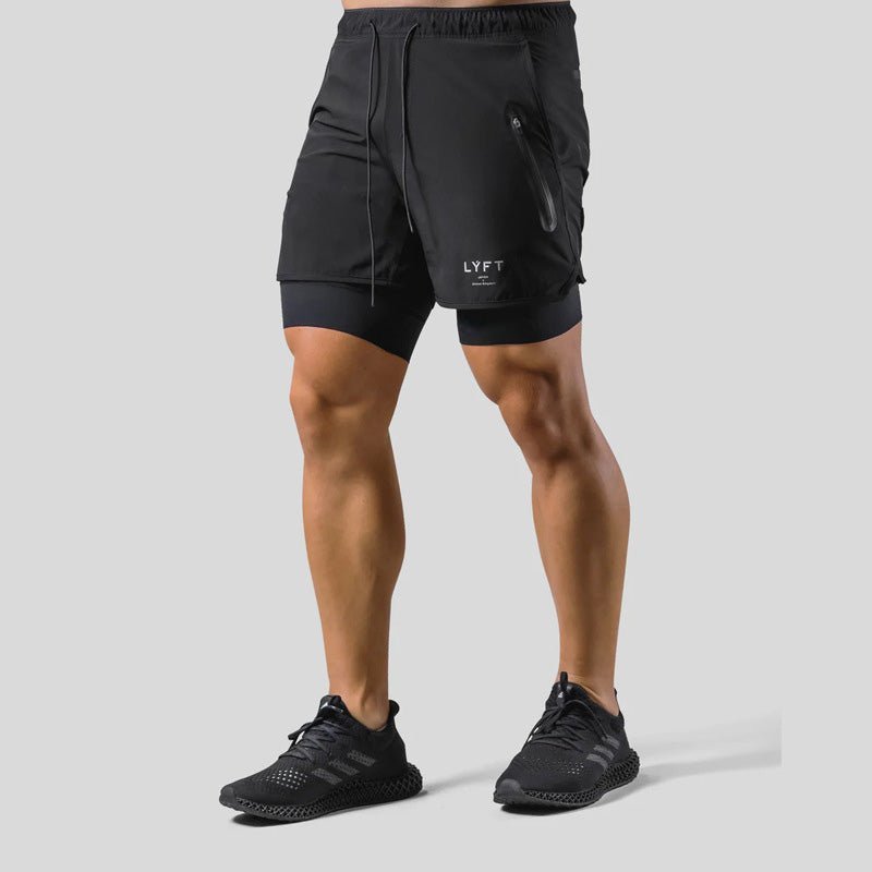 "Herren 2-in-1 Sportshorts; enganliegende Kompressionshose & luftige Außenshorts, ideal für Komfort & Bewegungsfreiheit"