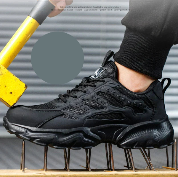 "Herren-Arbeitsschuhe mit Stahlkappe, robuster Schutz, atmungsaktives Design, ideal für Komfort und Sicherheit."