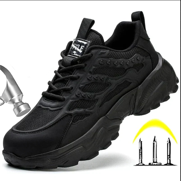 "Herren-Arbeitsschuhe mit Stahlkappe, robuster Schutz, atmungsaktives Design, ideal für Komfort und Sicherheit."