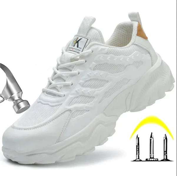 "Herren-Arbeitsschuhe mit Stahlkappe, robuster Schutz, atmungsaktives Design, ideal für Komfort und Sicherheit."