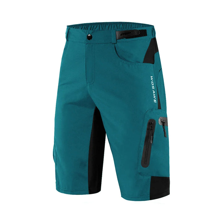 "Herren Cargo Shorts in Grau, funktional mit Reißverschlusstaschen, elastischem Bund, ideal für Outdoor-Abenteuer."