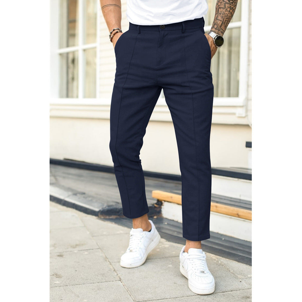"Herren Freizeithose in Blau, lässiger Stil, bequemes Material, elastischer Bund, geeignet für Alltag und Freizeit"