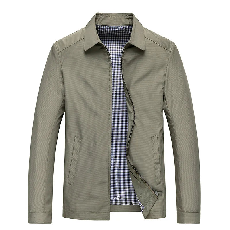 "Herren Freizeitjacke, winddicht, wasserabweisend, leicht, elegantes Design in Dunkelblau, offener Kragen, modern geschnitten