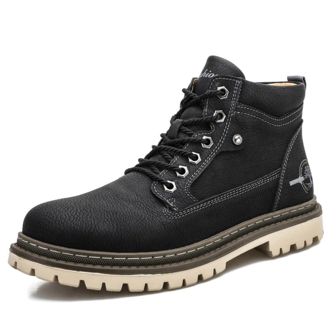 Herren Freizeitstiefel mit Schnürung, bequem und strapazierfähig, ideal für Outdoor und lässige Outfits, seitliche Ansicht.