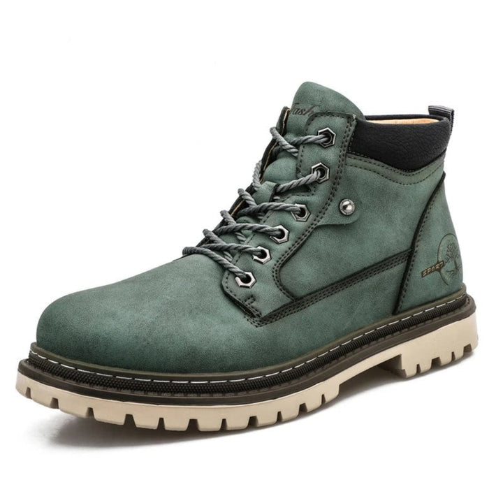 Herren Freizeitstiefel mit Schnürung, bequem und strapazierfähig, ideal für Outdoor und lässige Outfits, seitliche Ansicht.