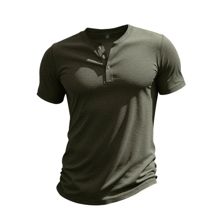 "Herren Henley T-Shirt mit Henley-Ausschnitt, lässiger Passform in klassischer Stilrichtung, verfügbar in verschiedenen Farbe