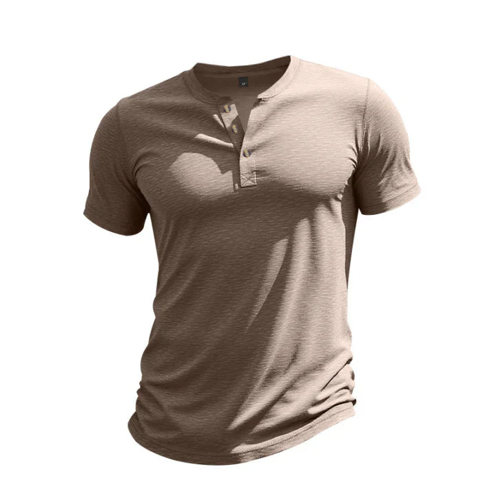 "Herren Henley T-Shirt mit Henley-Ausschnitt, lässiger Passform in klassischer Stilrichtung, verfügbar in verschiedenen Farbe