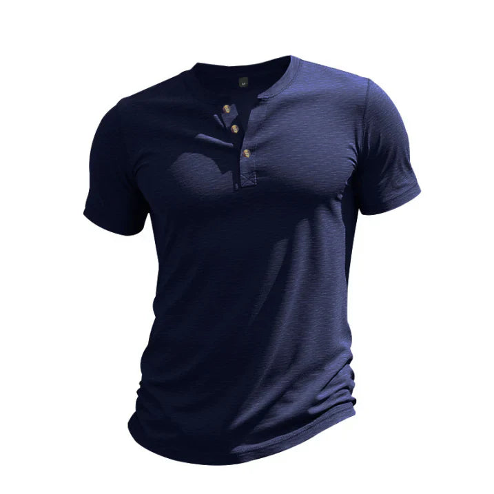 "Herren Henley T-Shirt mit Henley-Ausschnitt, lässiger Passform in klassischer Stilrichtung, verfügbar in verschiedenen Farbe