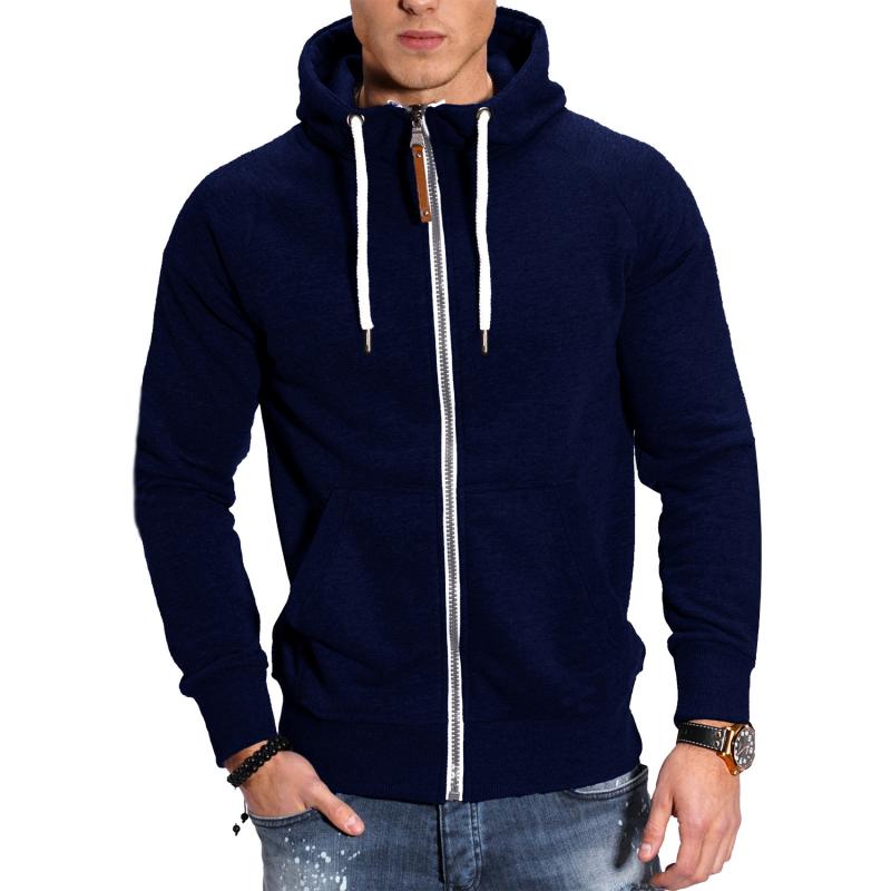 "Herren Kapuzenjacke in Grau mit Kapuze und Seitentaschen, ideal für sportlichen oder lässigen Look, bequem und stilvoll."