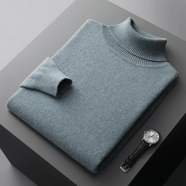 "Herren Kaschmir-Rollkragenpullover, weich, elegant, zeitlos, ideal für kalte Tage, luxuriöse Qualität und Komfort"