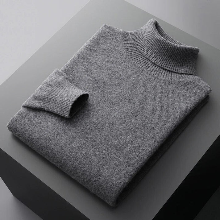 "Herren Kaschmir-Rollkragenpullover, weich, elegant, zeitlos, ideal für kalte Tage, luxuriöse Qualität und Komfort"