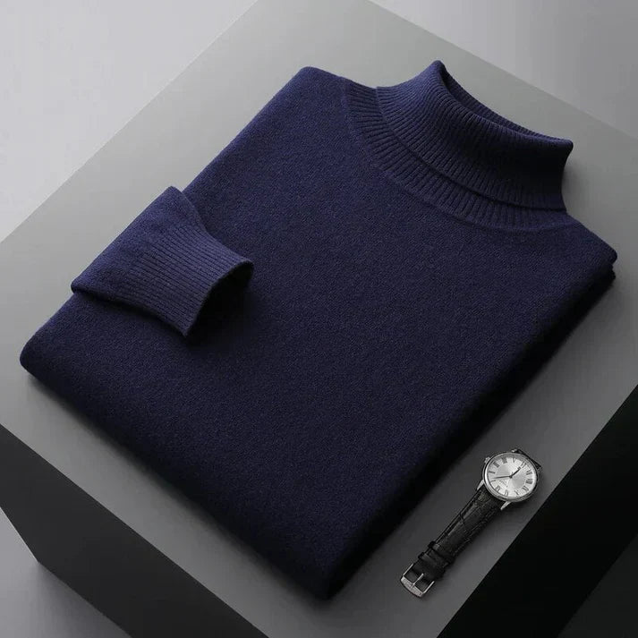"Herren Kaschmir-Rollkragenpullover, weich, elegant, zeitlos, ideal für kalte Tage, luxuriöse Qualität und Komfort"