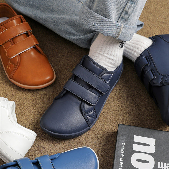 "Herren Klettverschluss Schuhe aus synthetischem Leder, vielseitig, stilvoll in Braun, Dunkelblau, Gelb, gepolsterte Innensoh