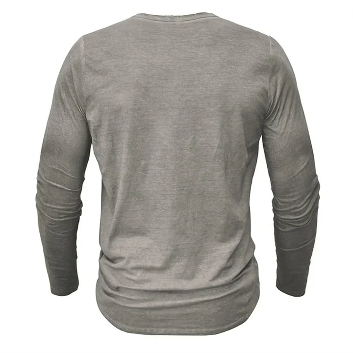 "Herren Langarm Henley Shirt aus Baumwolle, klassisches Design in verschiedenen Farben, moderner Regular Fit."