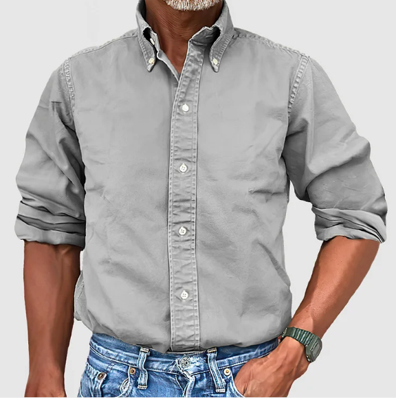 "Herren Langarmhemd, atmungsaktiv, vielseitig, elegantes Design, perfekte Passform, ideal für Sommeroutfits."