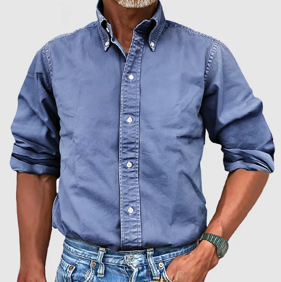 "Herren Langarmhemd, atmungsaktiv, vielseitig, elegantes Design, perfekte Passform, ideal für Sommeroutfits."