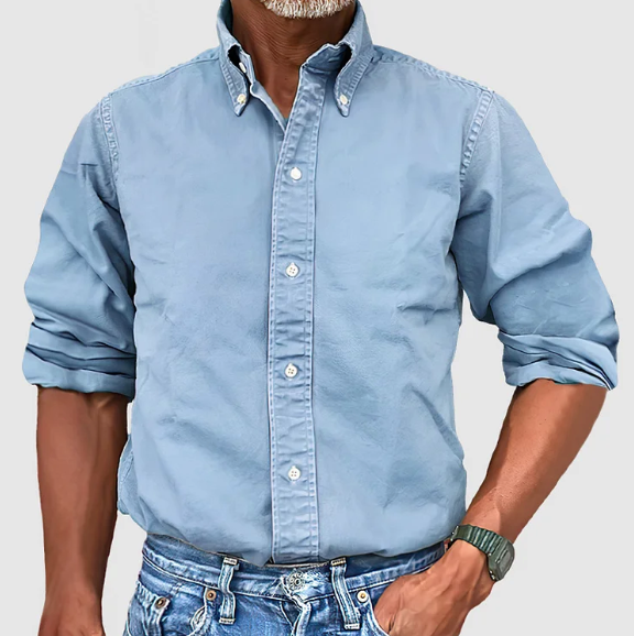 "Herren Langarmhemd, atmungsaktiv, vielseitig, elegantes Design, perfekte Passform, ideal für Sommeroutfits."