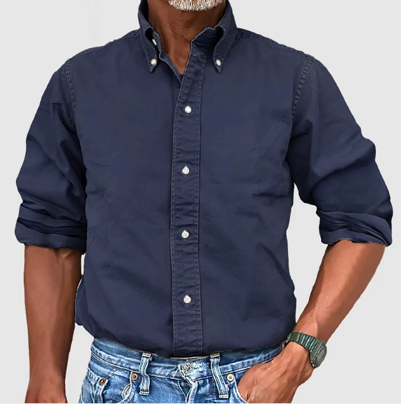 "Herren Langarmhemd, atmungsaktiv, vielseitig, elegantes Design, perfekte Passform, ideal für Sommeroutfits."
