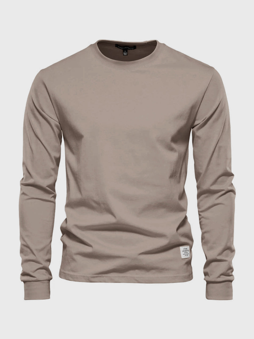 "Herren Langarmshirt aus Baumwolle, rundhals, weiche Textur, lässig, langlebig, ideal für Freizeit und Büro."