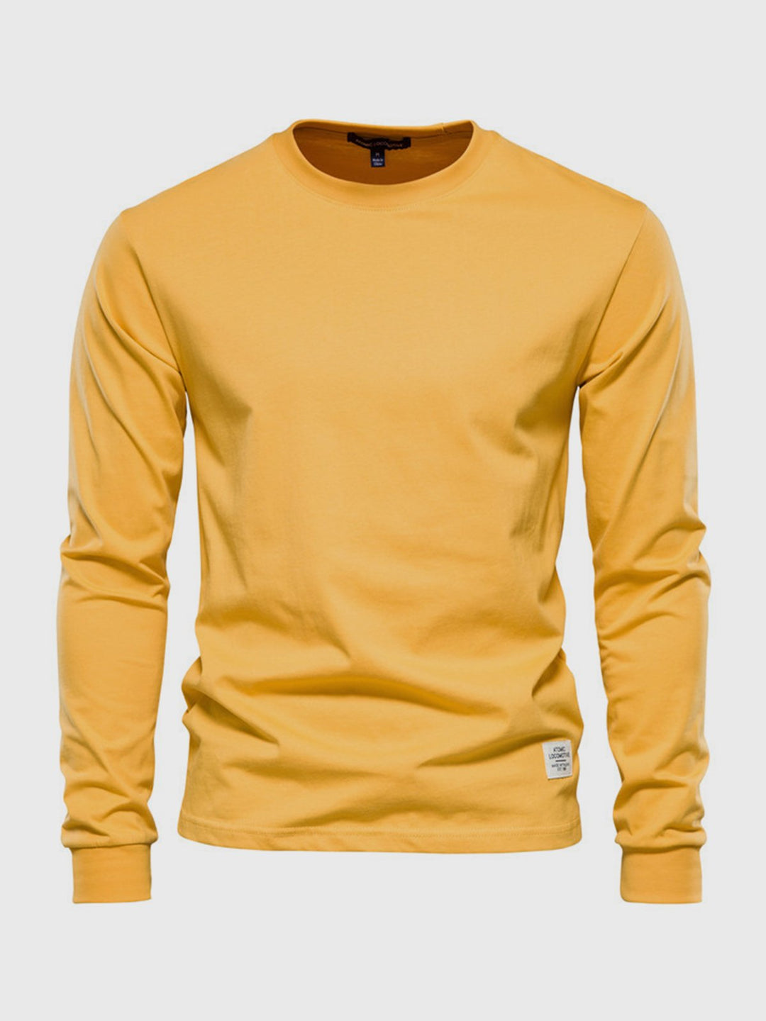 "Herren Langarmshirt aus Baumwolle, rundhals, weiche Textur, lässig, langlebig, ideal für Freizeit und Büro."