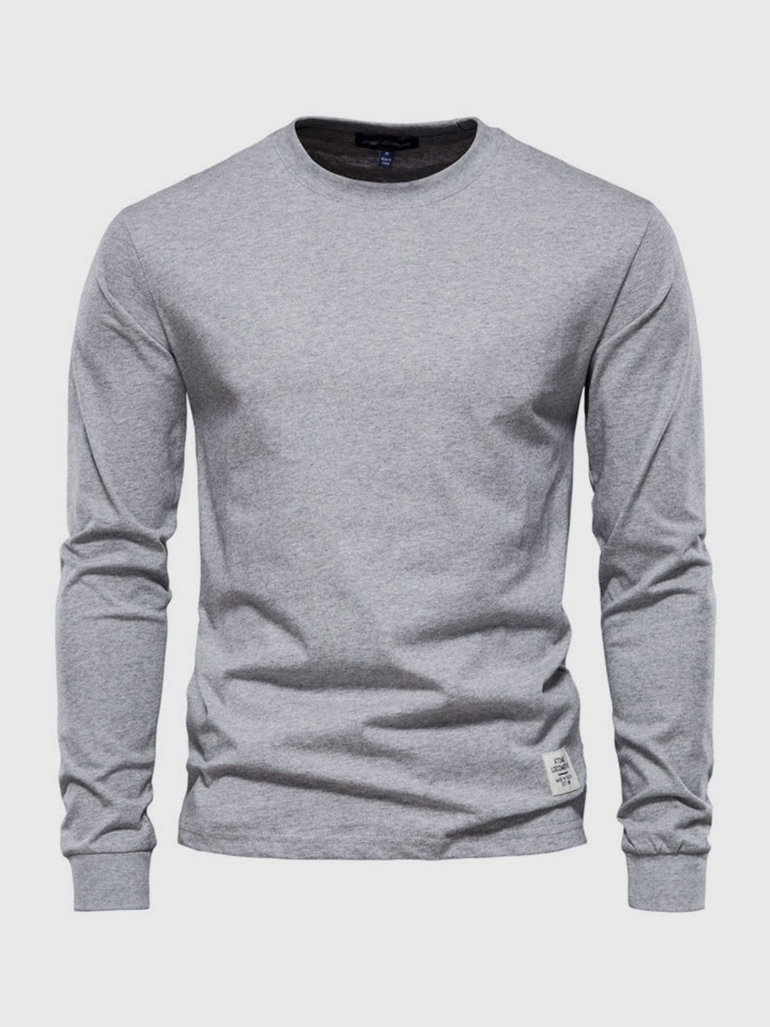 "Herren Langarmshirt aus Baumwolle, rundhals, weiche Textur, lässig, langlebig, ideal für Freizeit und Büro."