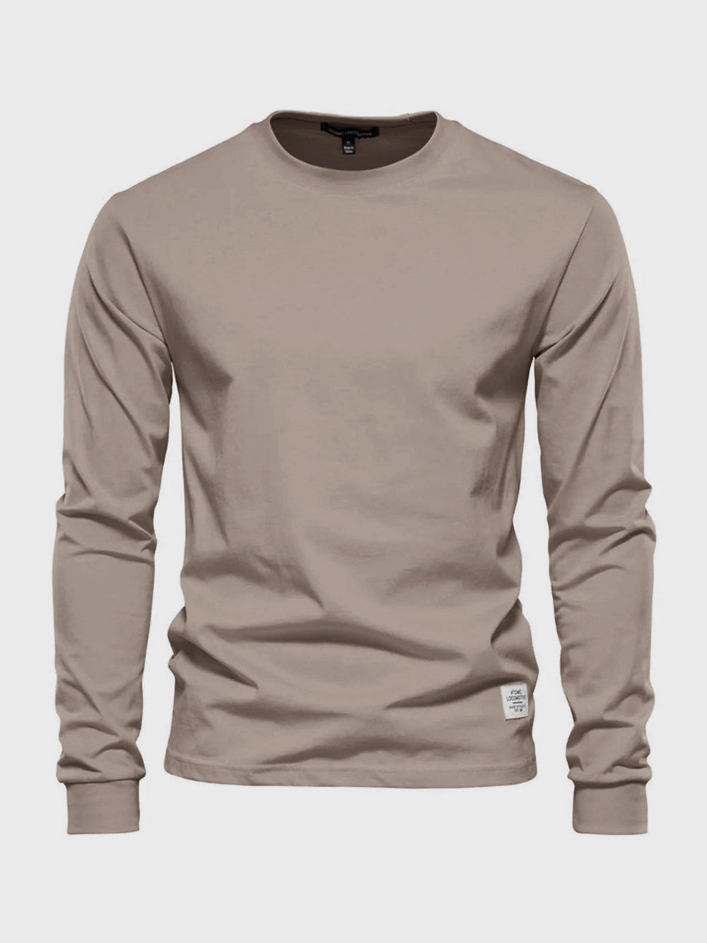 "Herren Langarmshirt aus Baumwolle, rundhals, weiche Textur, lässig, langlebig, ideal für Freizeit und Büro."