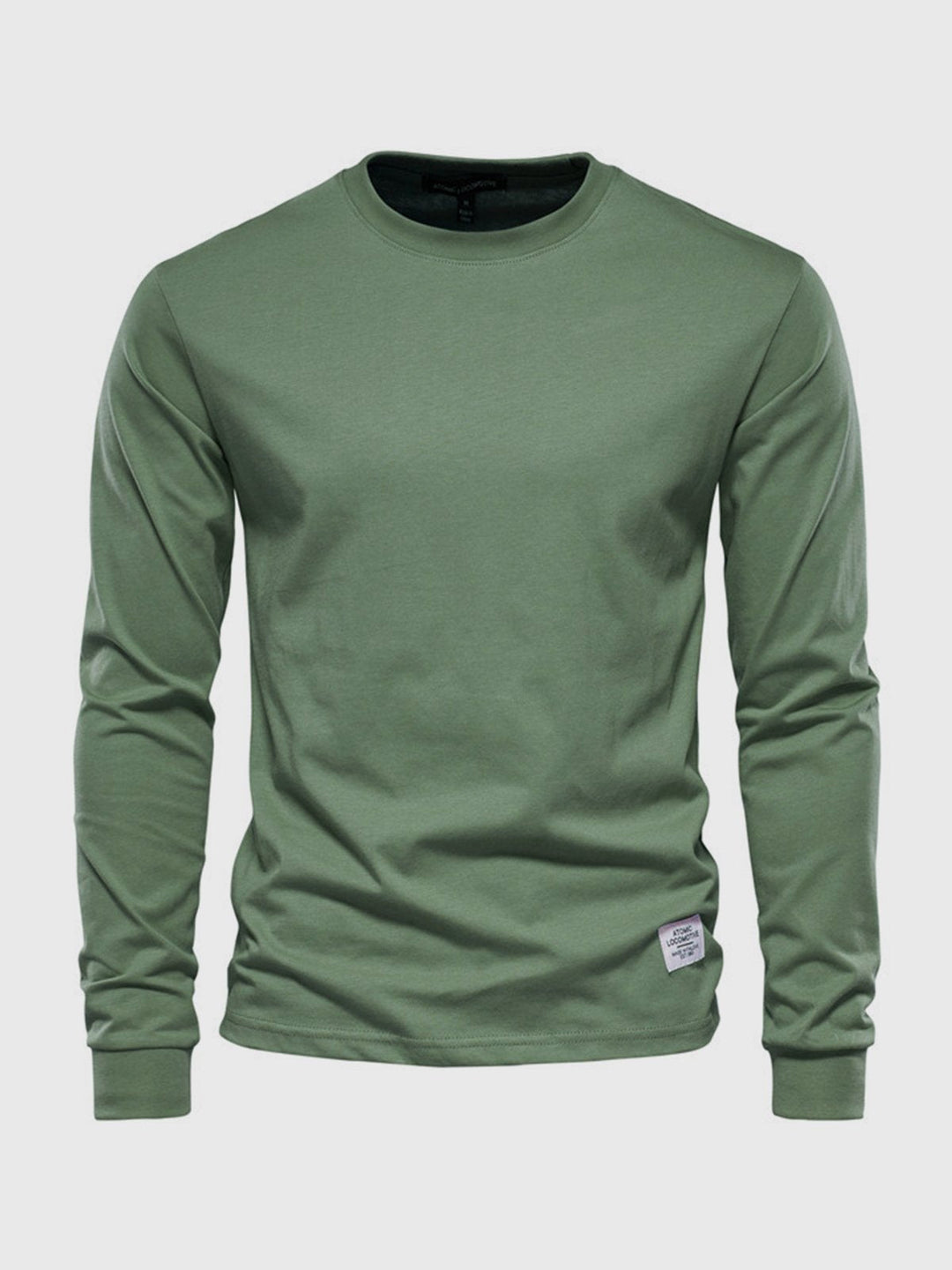"Herren Langarmshirt aus Baumwolle, rundhals, weiche Textur, lässig, langlebig, ideal für Freizeit und Büro."
