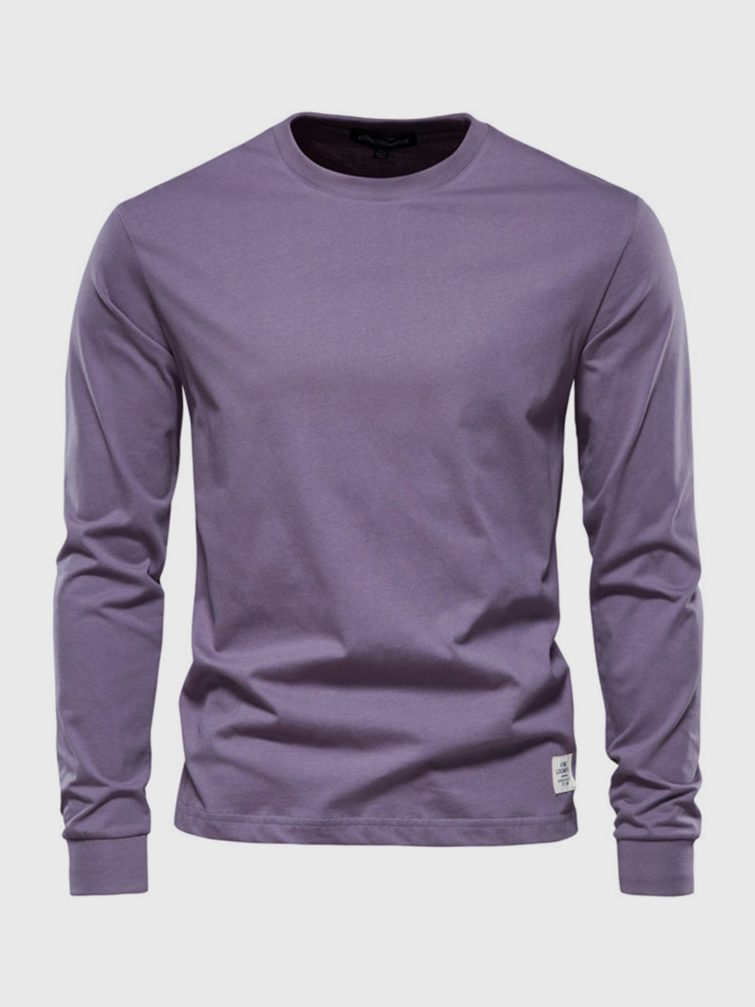 "Herren Langarmshirt aus Baumwolle, rundhals, weiche Textur, lässig, langlebig, ideal für Freizeit und Büro."