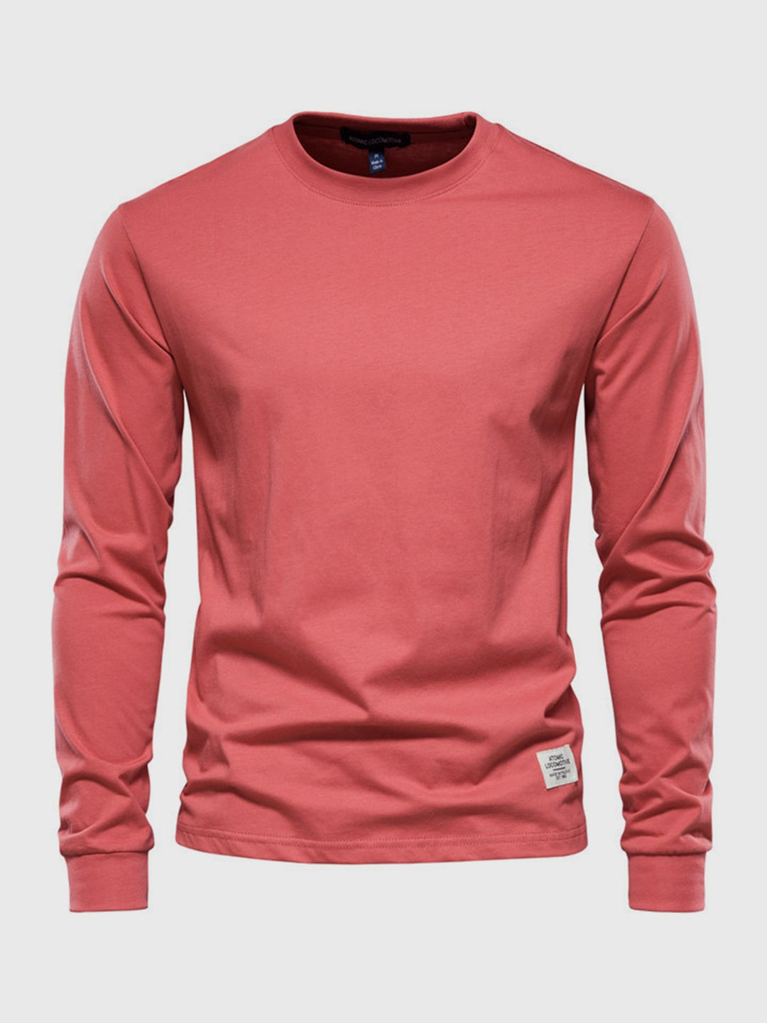 "Herren Langarmshirt aus Baumwolle, rundhals, weiche Textur, lässig, langlebig, ideal für Freizeit und Büro."