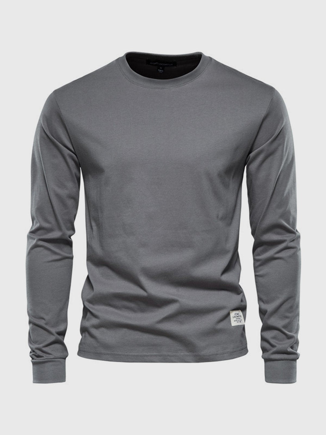 "Herren Langarmshirt aus Baumwolle, rundhals, weiche Textur, lässig, langlebig, ideal für Freizeit und Büro."