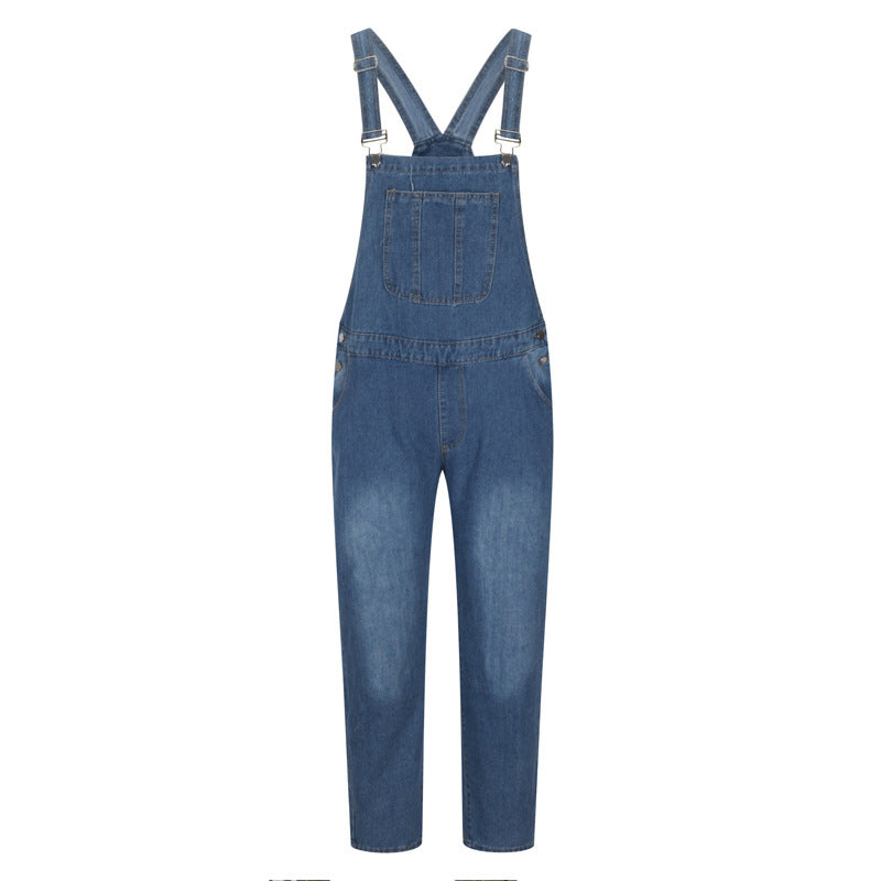 "Herren Latzhose Dunkelblau, hochwertiger Denim, verstellbare Träger, praktische Taschen, vielseitig kombinierbar"