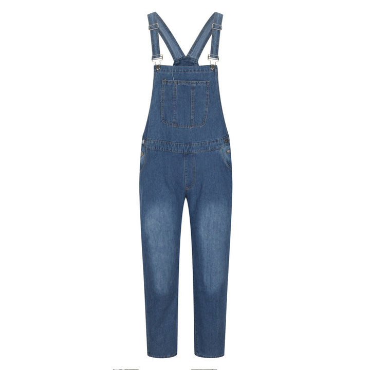 "Herren Latzhose Dunkelblau, hochwertiger Denim, verstellbare Träger, praktische Taschen, vielseitig kombinierbar"