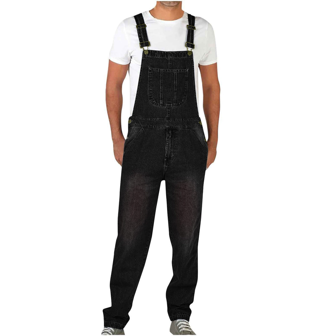 "Herren Latzhose Dunkelblau, hochwertiger Denim, verstellbare Träger, praktische Taschen, vielseitig kombinierbar"