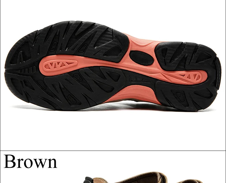 "Herren Leder Outdoor Sandalen, braun, robust, bequem, für Trekking & Strand, mit rutschfester Gummisohle."
