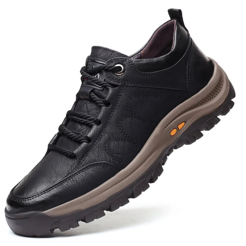 "Herren-Lederschuhe, schwarz oder braun, atmungsaktiv, wasserdicht, mit rutschfester Gummisohle, stilvoll & komfortabel"