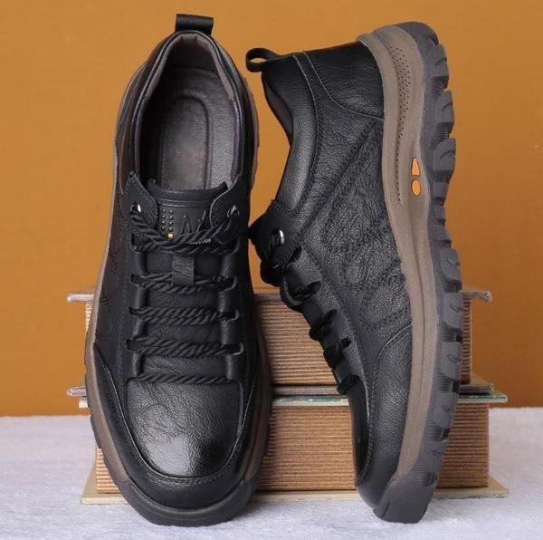 "Herren-Lederschuhe, schwarz oder braun, atmungsaktiv, wasserdicht, mit rutschfester Gummisohle, stilvoll & komfortabel"