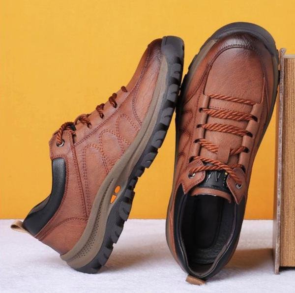 "Herren-Lederschuhe, schwarz oder braun, atmungsaktiv, wasserdicht, mit rutschfester Gummisohle, stilvoll & komfortabel"