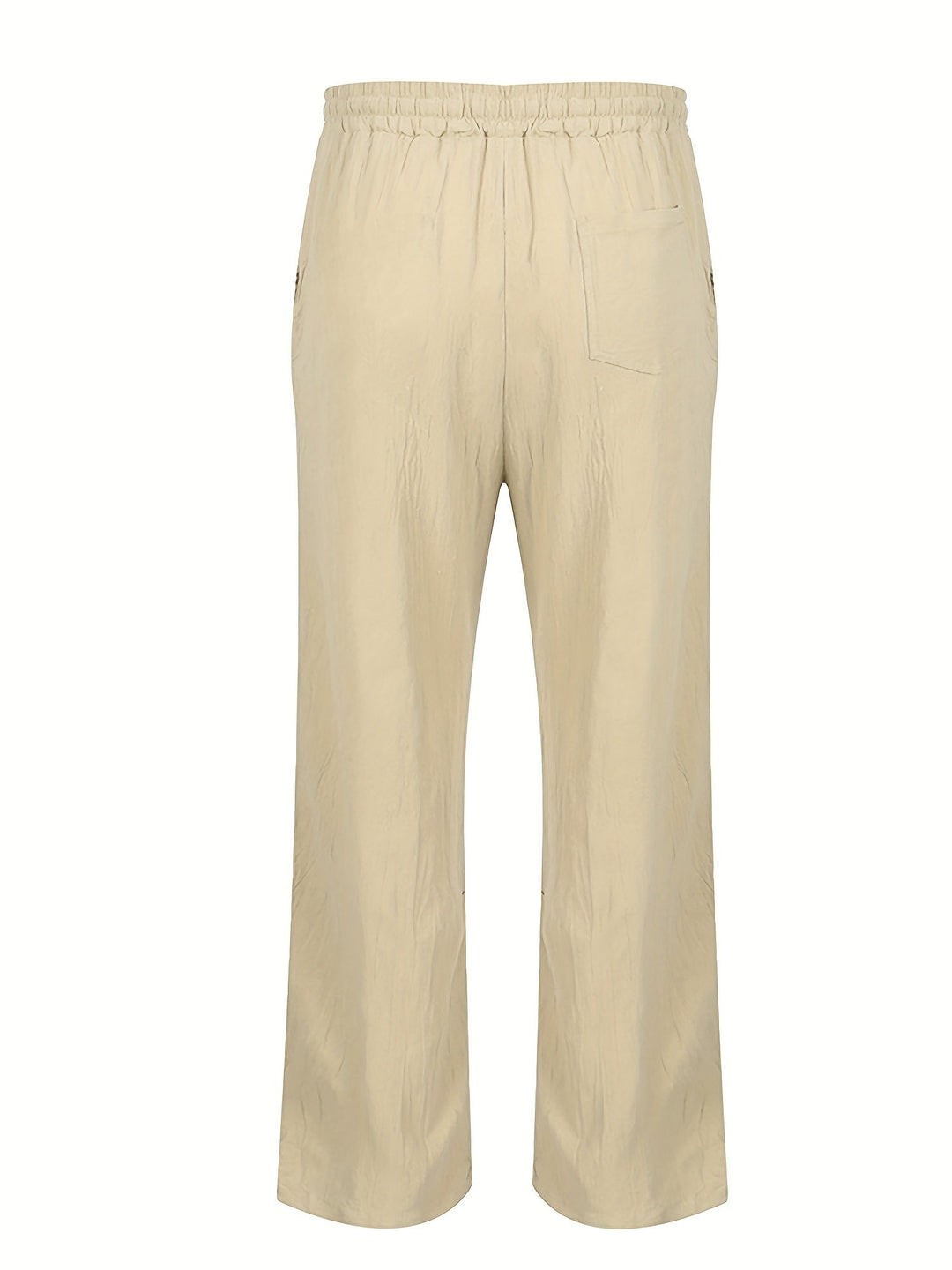 "Herren Leinenhosen groß, atmungsaktiv, beige, mit elastischem Bund, modisch und komfortabel für Freizeit"