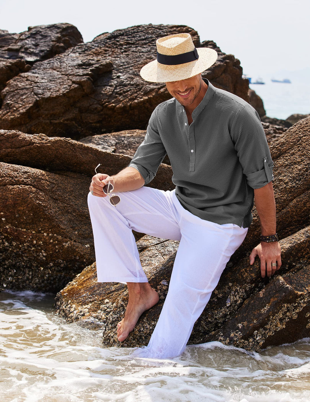 "Herren Longsleeve in elegantem Stil, perfekt für Alltag und Strand, in hochwertigem Material. Komfort und Vielseitigkeit ver