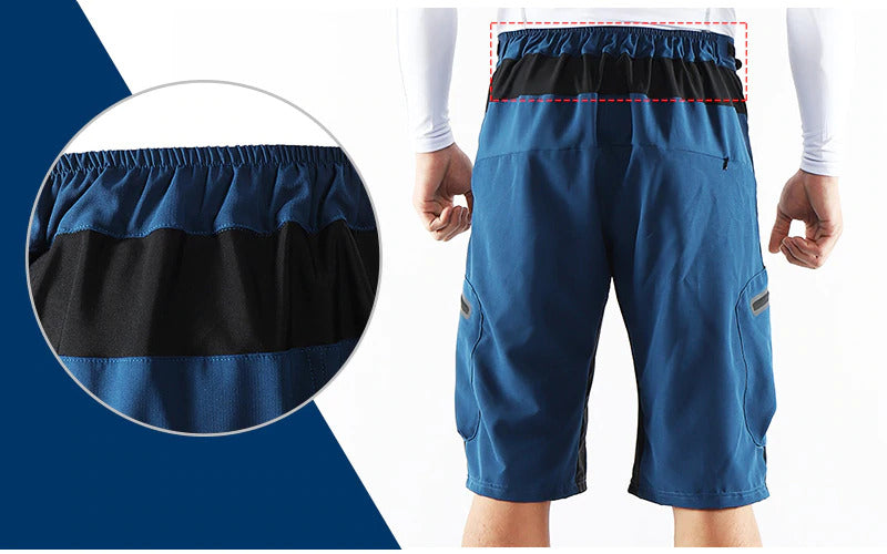 "Herren Outdoor Radhose, atmungsaktiv, elastischer Bund, Reißverschlusstaschen, ideal für Radfahren und Outdoor-Abenteuer."
