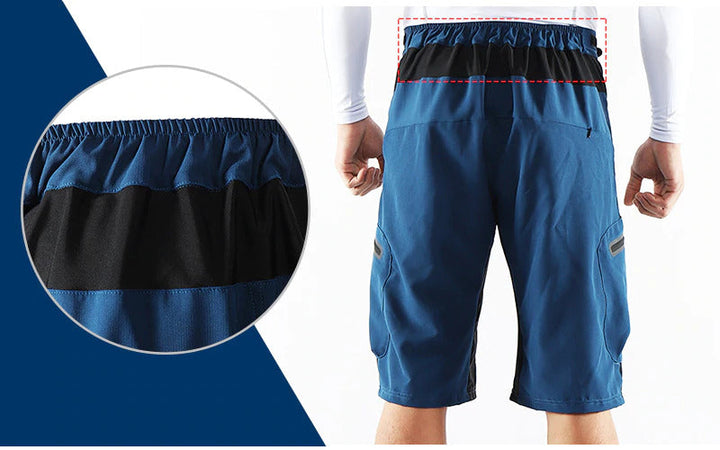 "Herren Outdoor Radhose, atmungsaktiv, elastischer Bund, Reißverschlusstaschen, ideal für Radfahren und Outdoor-Abenteuer."