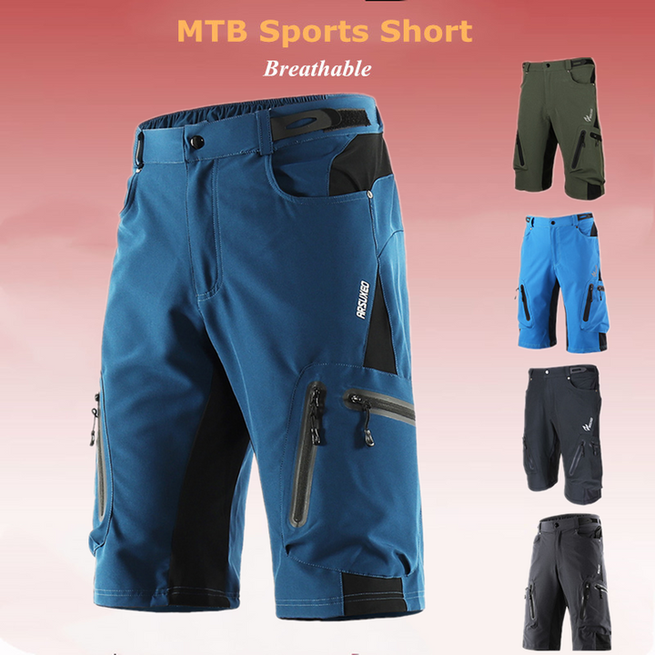 "Herren Outdoor Radhose, atmungsaktiv, elastischer Bund, Reißverschlusstaschen, ideal für Radfahren und Outdoor-Abenteuer."