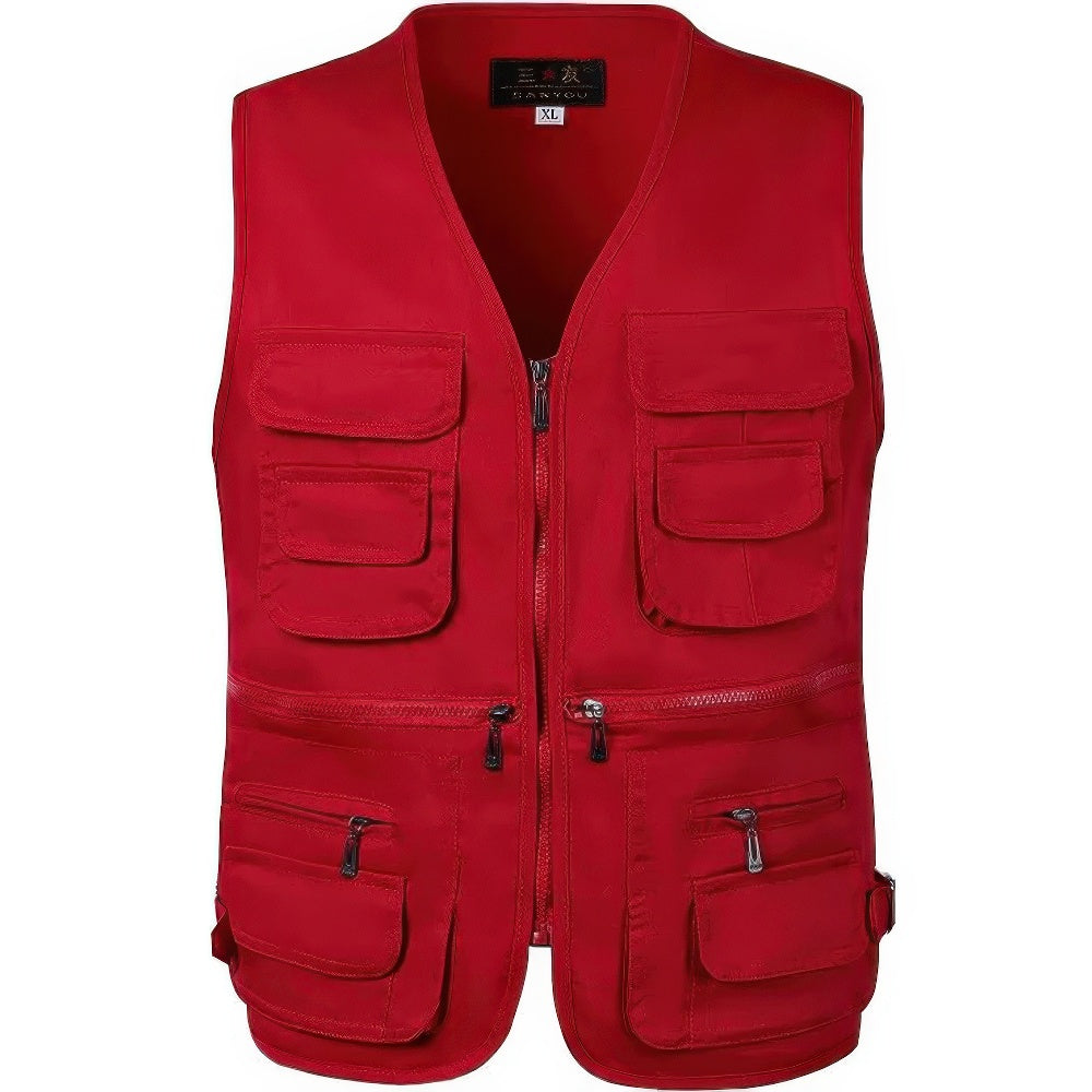 "Herren Outdoor Wanderweste, leicht, atmungsaktiv, wetterfest, mit Taschen, ideal für Wandern und Camping."
