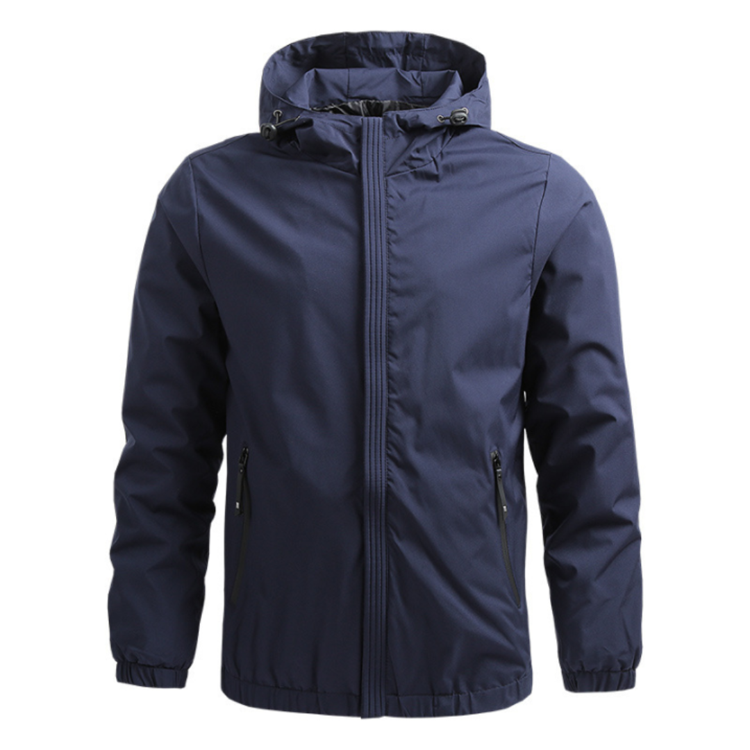 "Herren Outdoor-Windbreaker, leichte Kapuzenjacke, windabweisend, atmungsaktiv, grau, ideal für Sport und Freizeit"