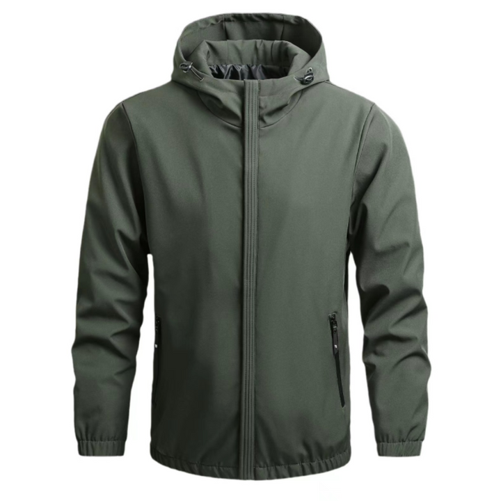 "Herren Outdoor-Windbreaker, leichte Kapuzenjacke, windabweisend, atmungsaktiv, grau, ideal für Sport und Freizeit"
