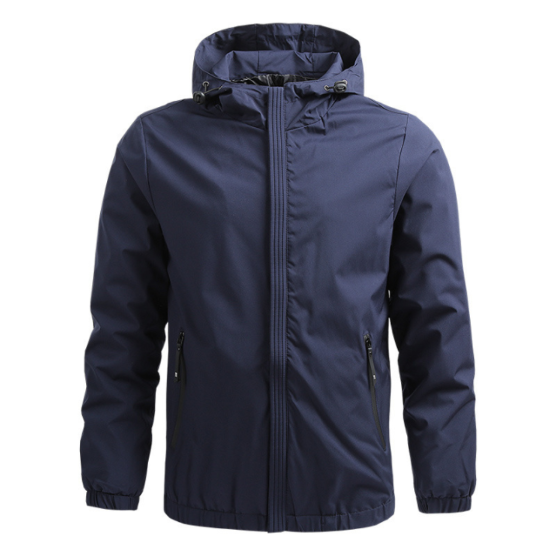 "Herren Outdoor-Windbreaker, leichte Kapuzenjacke, windabweisend, atmungsaktiv, grau, ideal für Sport und Freizeit"