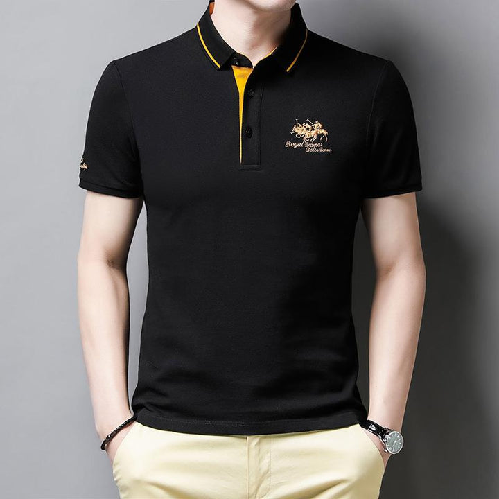 "Herren Polo-Shirt, kurzarm, mit Knöpfen, vielseitig, elegant, in Blau, ideal für Freizeit und halbformelle Anlässe."